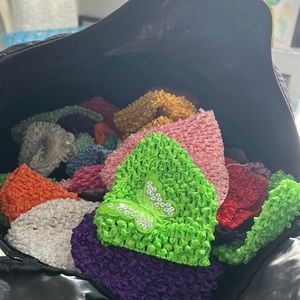 Brand new 30 baby hats, crochet with butterfly’s, plain and never worn